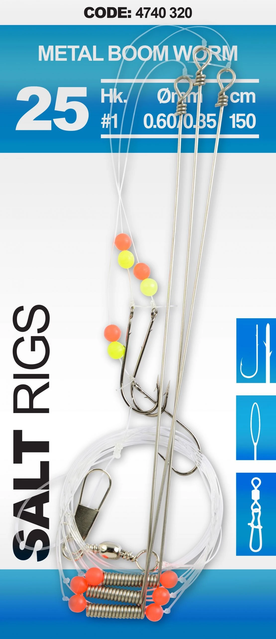 Spro 25 Salt Rig Metal Boom Worm #8 1 Spro 25 Salt Rig Metal Boom Worm #8