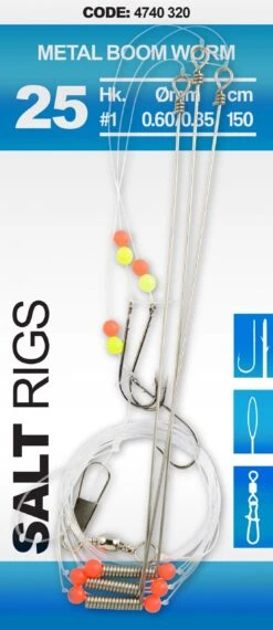 Spro 25 Salt Rig Metal Boom Worm #6